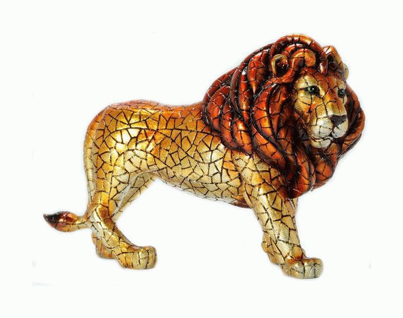 Figura Mosaico León Carnival Oro Barcino. 72cm