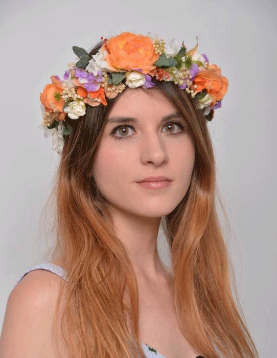 Couronne Olympia. Fleurs Préservées Hippie