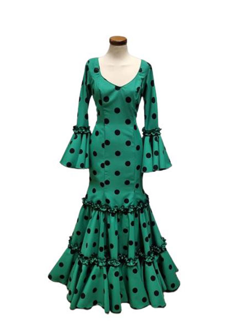 Talla 40. Vestido de Flamenca. Mod. Maravilla Verde Lunar