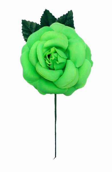 Medium Plain Pistachio Green Flower CH. Fabric Flower. 9cm