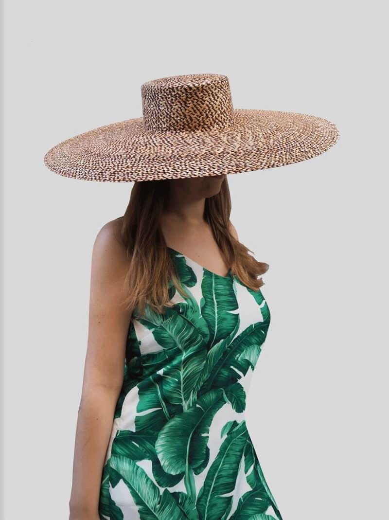 Straw Floppy Hat Brenda. Floppy Hat XXL with marbled straw