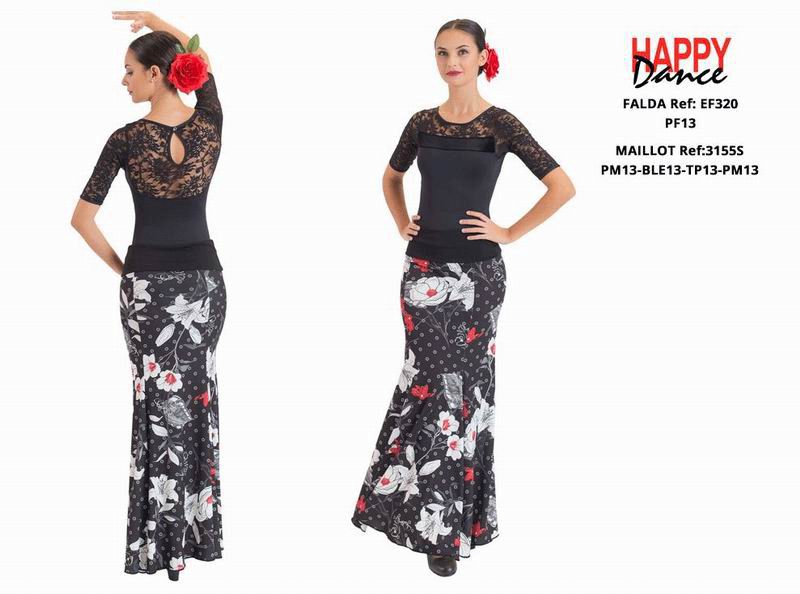 Happy Dance. Faldas de Flamenco para Ensayo y Escenario. Ref. EF320PF13(Fajin)PFE103