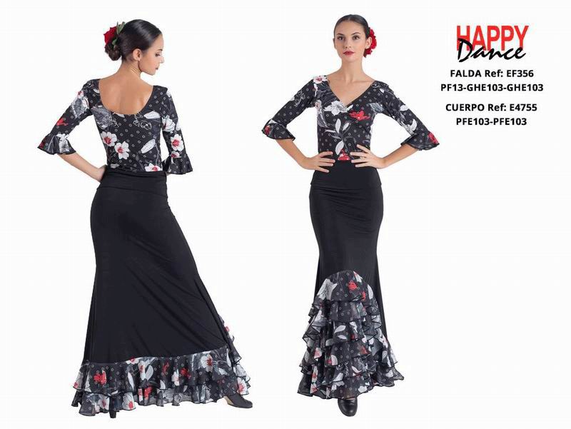 Happy Dance. Jupe Flamenca pour Femme, pour Entrainements ou Représentation. Ref. EF356PF13GHE103GHE103