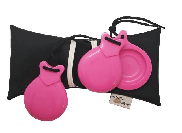 Pink Fiber Semi-professional Concert Castanets with double soundbox  nº4 by Castañuelas del Sur