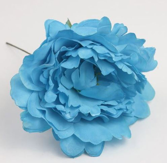 Fleur de Flamenco Pivoine classique Turquoise. 12cm