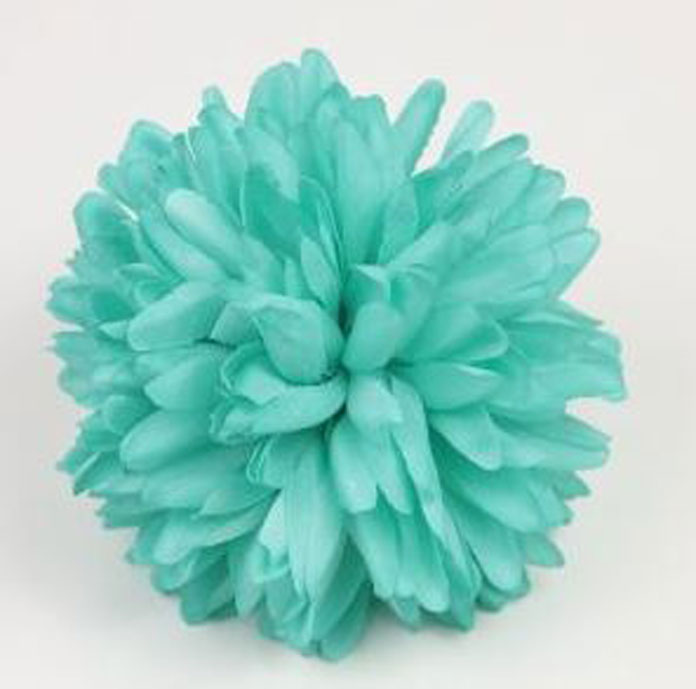 Fleur de Flamenco Chrysanthème. Bleu Marine. 12cm