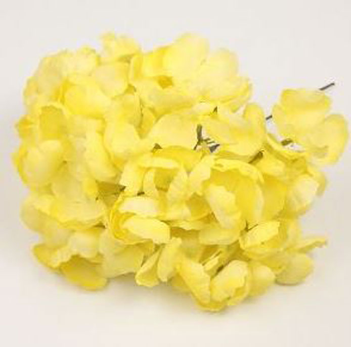 Hortensias Londres. Flores Flamencas para el Pelo. Amarillo. 20cm