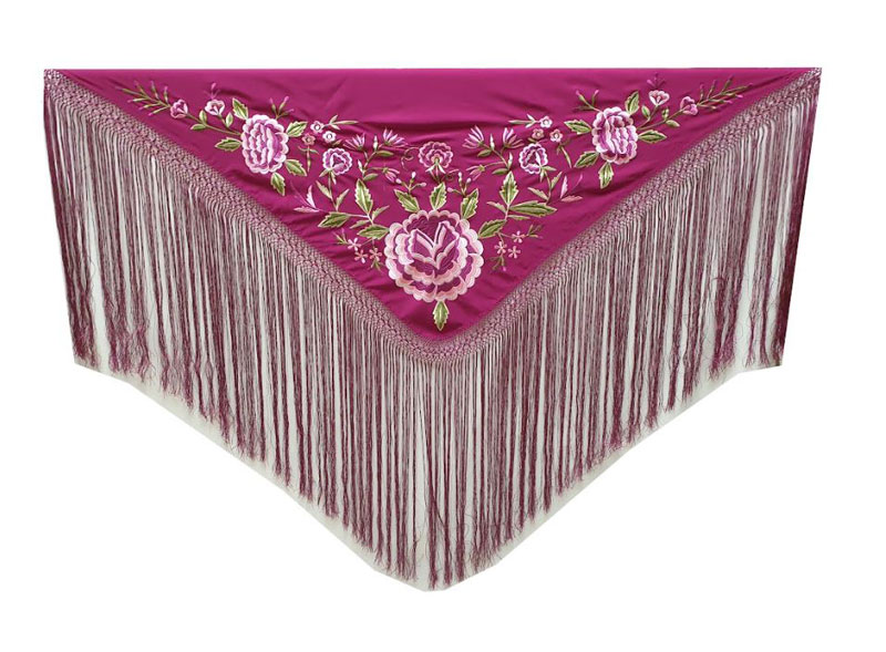 Bougainvillea Shawl Embroidered in Colors