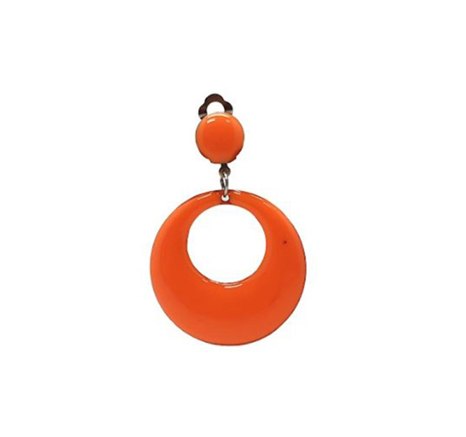 Small Flamenco Hoop Earrings for Girls Enameled. Orange