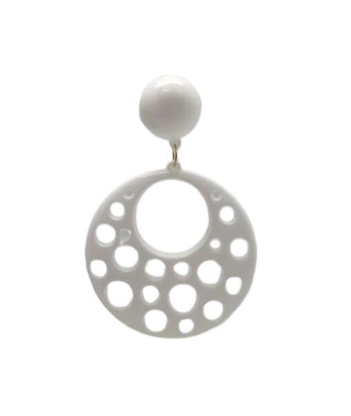 Flamenco Earrings in Plastic with Holes. White