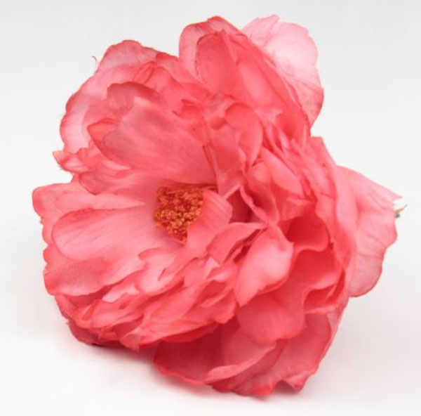 Flores de Flamenca Peonia Sanlucar.  12cm. Coral