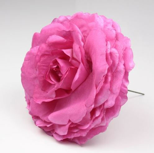 Rosa Grande King. Flor Flamenca Fucsia. 17cm