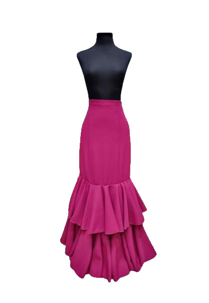 Flamenco skirt ideal for the Rocío and Romerías with 2 flounces. Bougainvillea