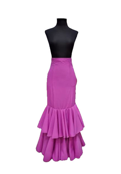 Flamenco Elegance for the Rocío: 2 Flounce Skirt for Romerías. Fuchsia