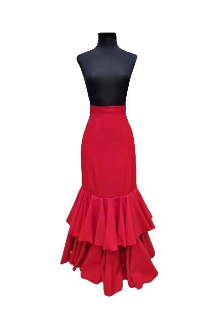 Dazzle in El Rocío: Flamenco Skirt with 2 flounces for Romerías. Red