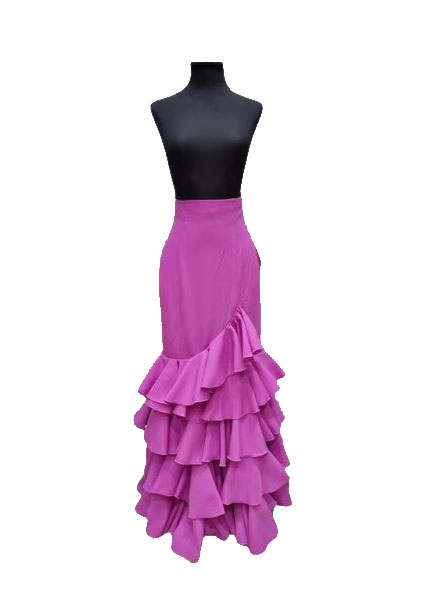 Flamenco skirt with 4 flounces and ruffles. Bougainvillea