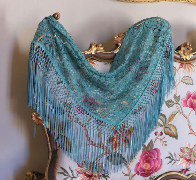 Aqua Green Lace Shawl