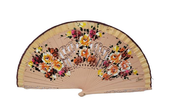 Hazelnut Colour  Fan Painted on Both Sides