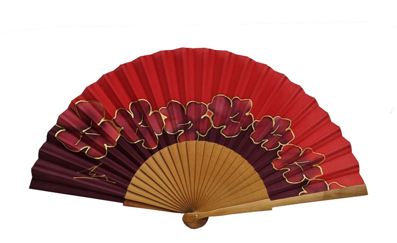 Hand Painted Silk Fan Spanish Handicraft. MA55