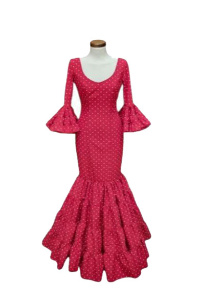 Size 34. Flamenco Dress. Mod. Eva Rojo Lunar blanco