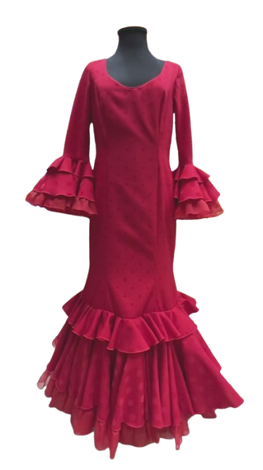 Size 46. Ruffles Costume for Fair. Mod. Piropo Flocado Rojo