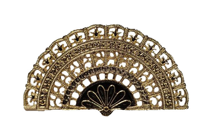 Gold Fan Brooch