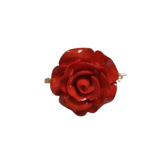 Broche pour Châle Flamenco en Forme de Rose. Rouge