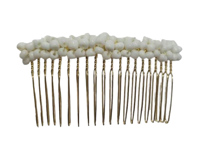 White Beaded Comb