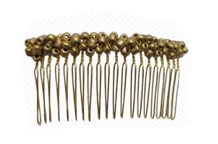 Gold Coloured Beaded Hair Comb