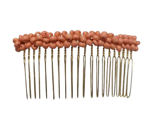 Salmon Coloured Small Balls Comb