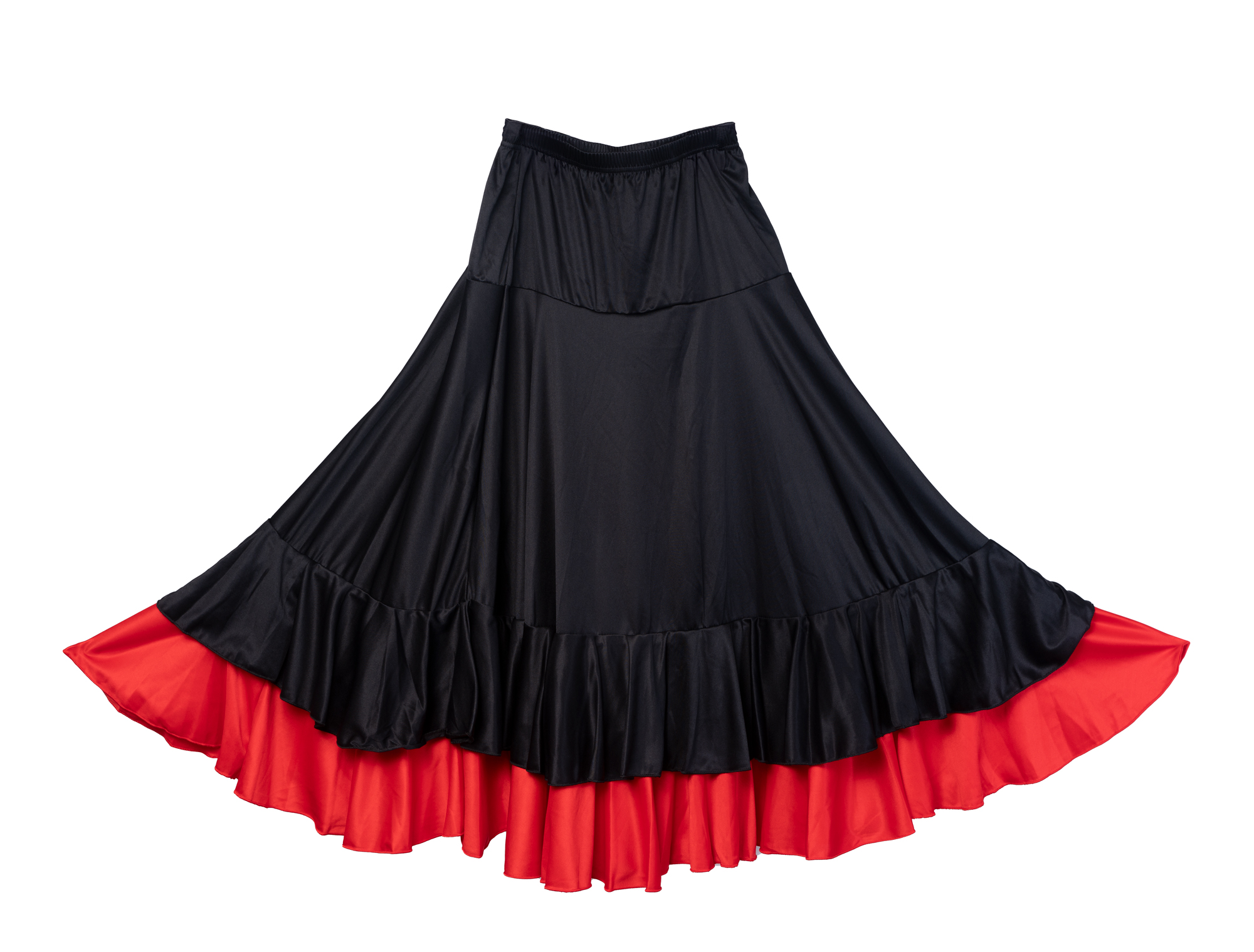 Falda para baile flamenco doble volante para niñas y adultos