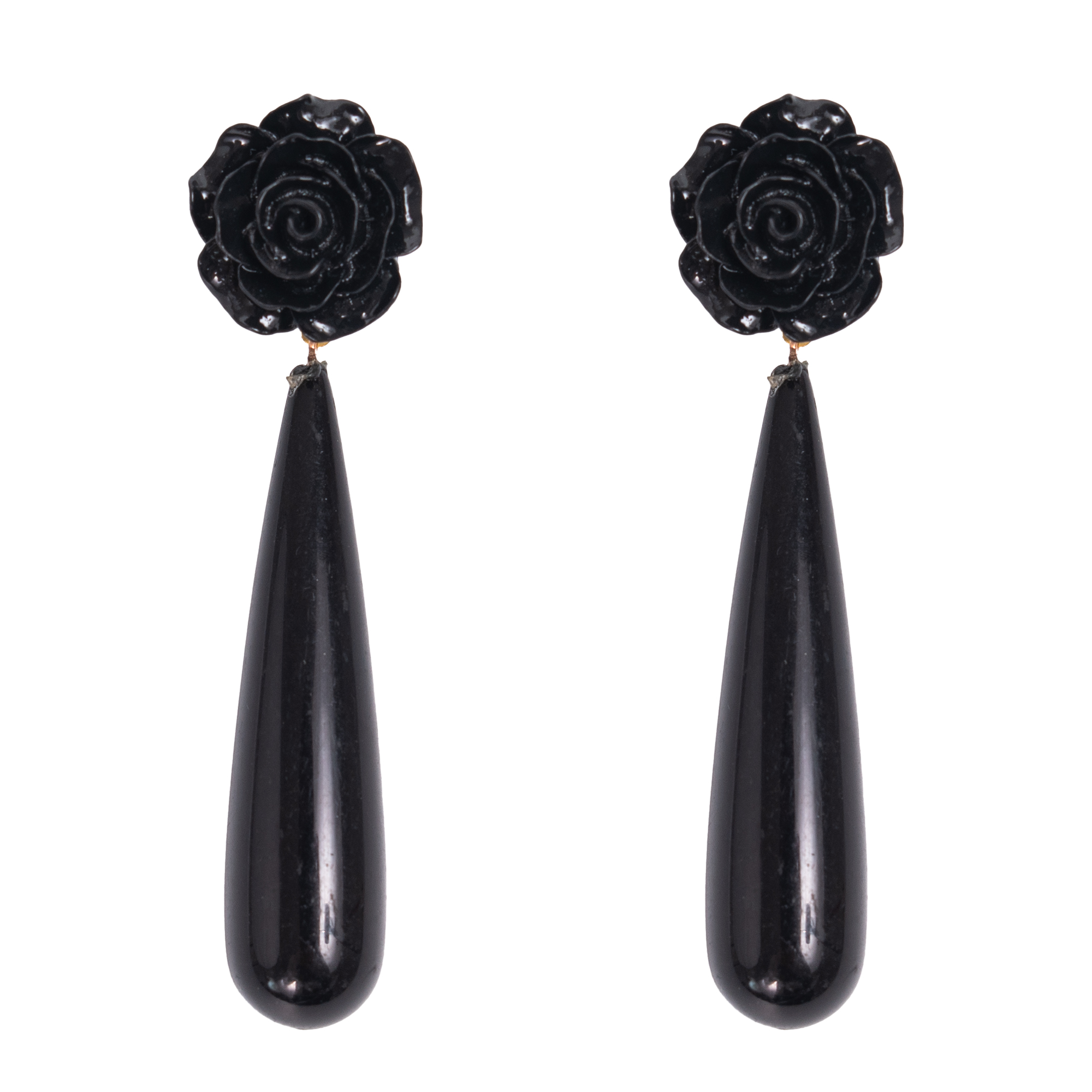 Flamenco Teardrop Earrings in Black