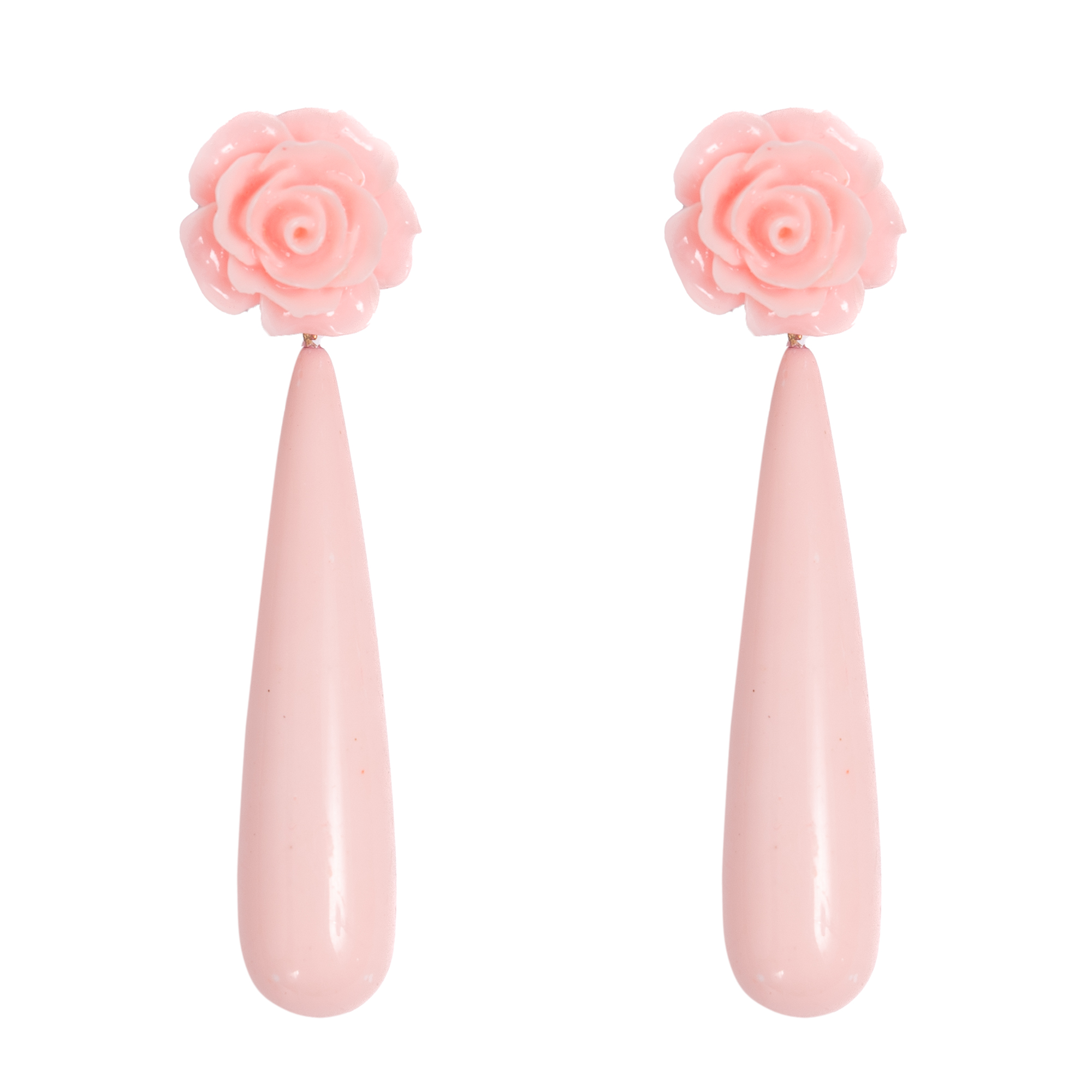 Tear Drop Flamenco Earrings in Pink