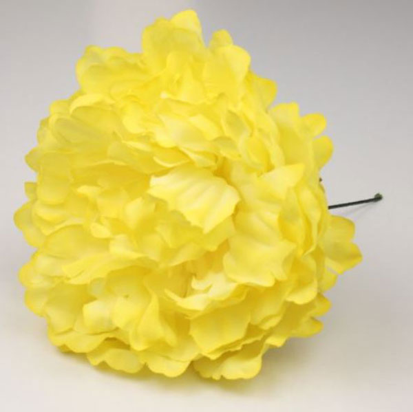 Grande Fleur de Pivoine Modèle Paris Jaune Couleur. 16cm