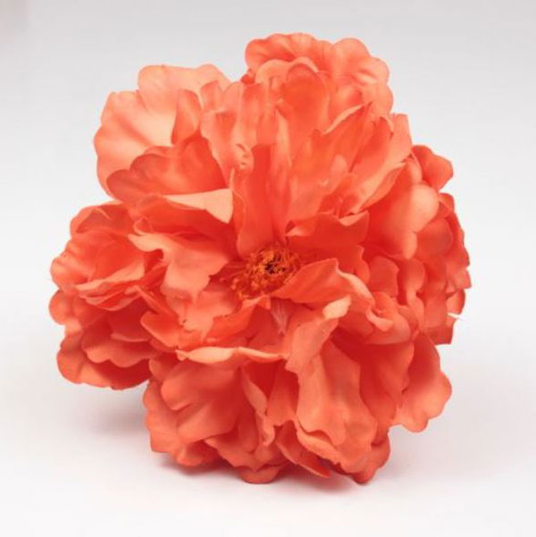 Fleur Pivoine Paris Couleur Orange. 16cm