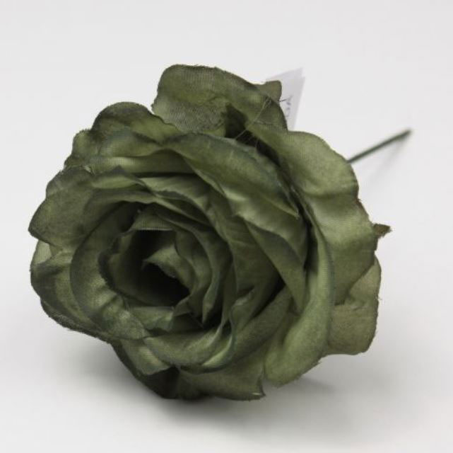 Mini Pomegranate Rose. 7cm. Olive Green