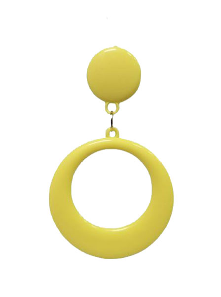 Flamenco Fashion Flamenco Earrings with Plastic Hoop. Yellow