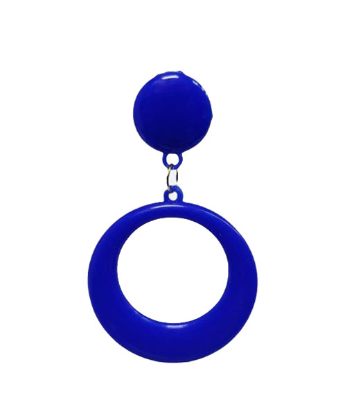 Plastic Flamenco Hoop Earrings Flamenco Fashion Accessories. Blue