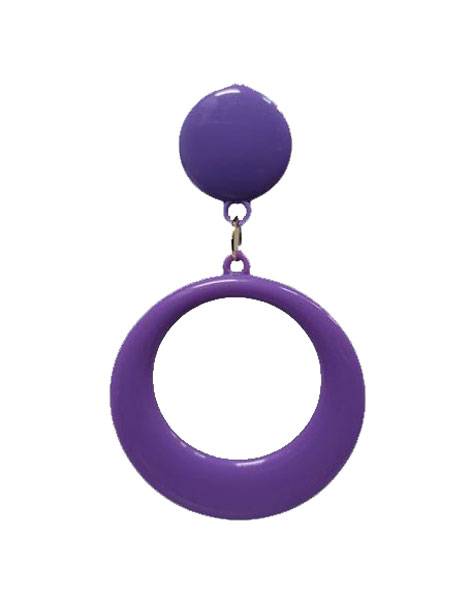 Flamenco Plastic Hoop Earrings. Mauve