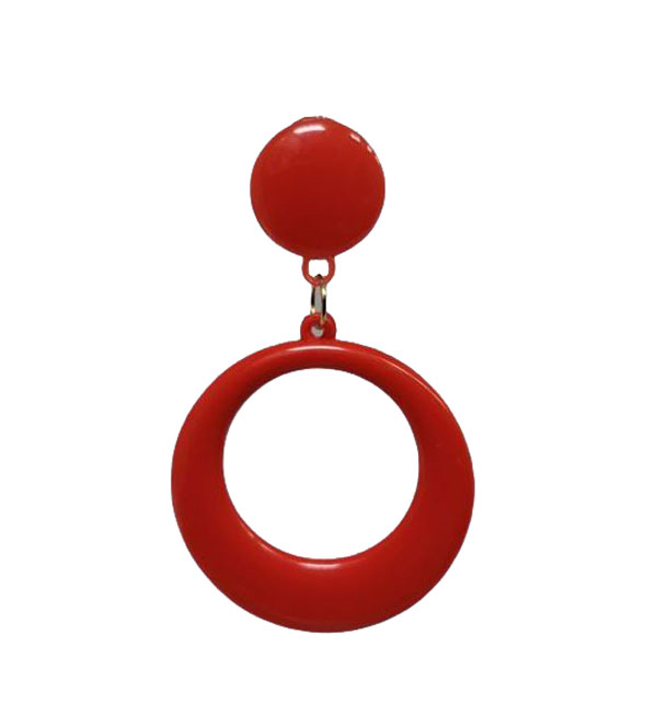 Flamenco Plastic Hoop Earrings with Flamenco Style and Passion. Red