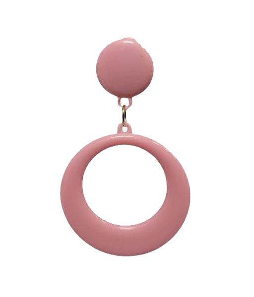 Flamenco Plastic Hoop Earrings. Pink