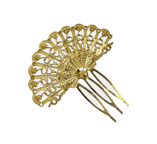 Small Flamenco Comb in Golden Metal. Small Fan