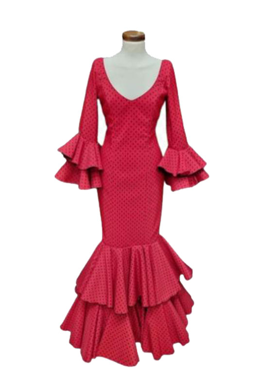 T 36. Trajes de Flamenca. Tokio Rojo Lunar Negro