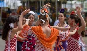 Baile de sevillanas en la Feria de Sevilla