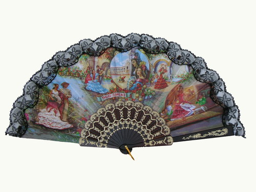 Fan With Flamenco and Bullfight Scenes ref. 2801