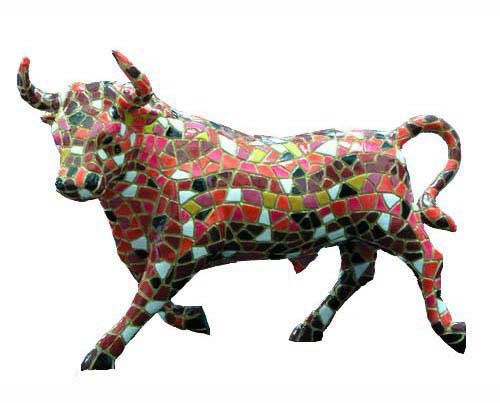 Taureau mosaïque. Barcino 24cm