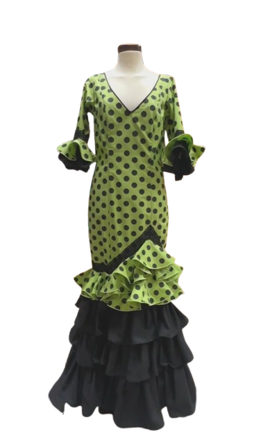 Size 38. Flamenco Dress Outlet. Mod. Tanguillo Verde y Negro. Size 38