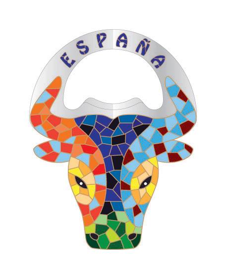 Opener Gaudi bull head with España