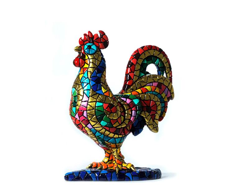 Gallo Mosaico Colección Carnival de Barcino. 14cm