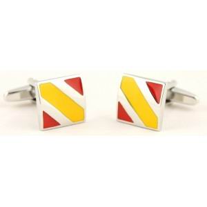 Square Cufflinks with Spanish Flag